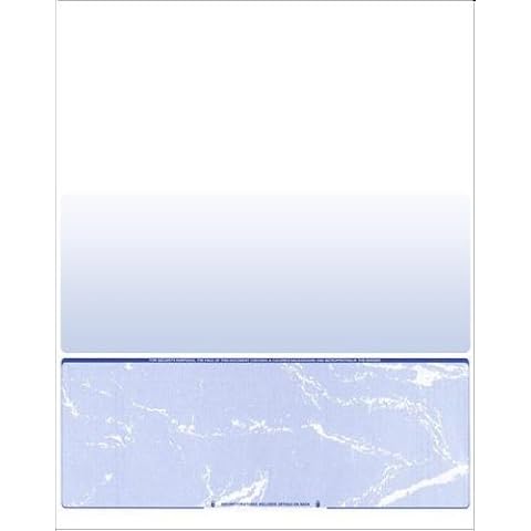 Compuchecks Check Paper Bottom Compatible with QuickBooks and More - 500 Computer Checks Designed for Secure Check Printing for Business or Personal - Blue Marble Blank Check on Bottom Cover