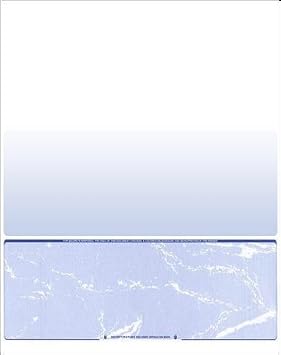 Compuchecks Check Paper Bottom Compatible with QuickBooks and More - 500 Computer Checks Designed for Secure Check Printing for Business or Personal - Blue Marble Blank Check on Bottom