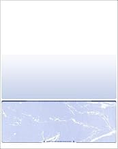 Compuchecks Check Paper Bottom Compatible with QuickBooks and More - 500 Computer Checks Designed for Secure Check Printing for Business or Personal - Blue Marble Blank Check on Bottom