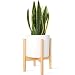 Mkono Plant Stand Mid Century Wood Flower Pot Holder Display (Plant Pot NOT Included) Potted Rack Rustic Decor, Up to 8 Inch Planter, Natural