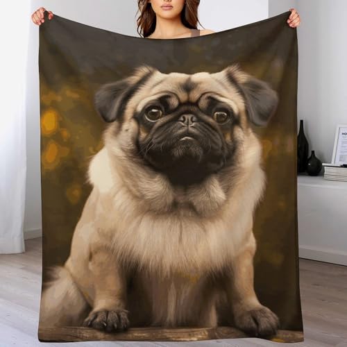 Couverture carlin en flanelle douce et finitions premium