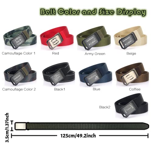xrlsg Custom Belts with Laser-Engraved Text Personalized Slide Ratchet Web Belt Adjustable Nylon Double-sided for Men2