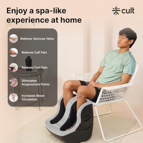Image of CULT Zen Pro, Foot & calf massager with Air Compression, Vibration & Warm Therapy, Pain Relief, Improves Blood Circulation, Suitable for Home usage, Grey
