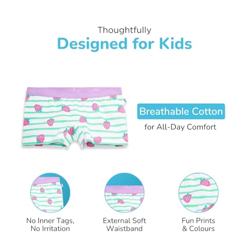 Image of YouGotPlanB Cotton Trunks for Girls | Ages 4-16 | Stretchable Trunks for Kids | Snug-Fit | Perfect for Active Girls