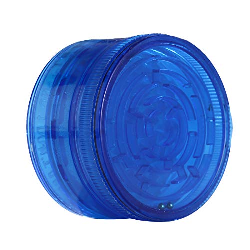 NeraNena 4-Piece Herb Spices Grinder Plastic Crusher with Pollen Catcher 2.3 Inch (Blue)