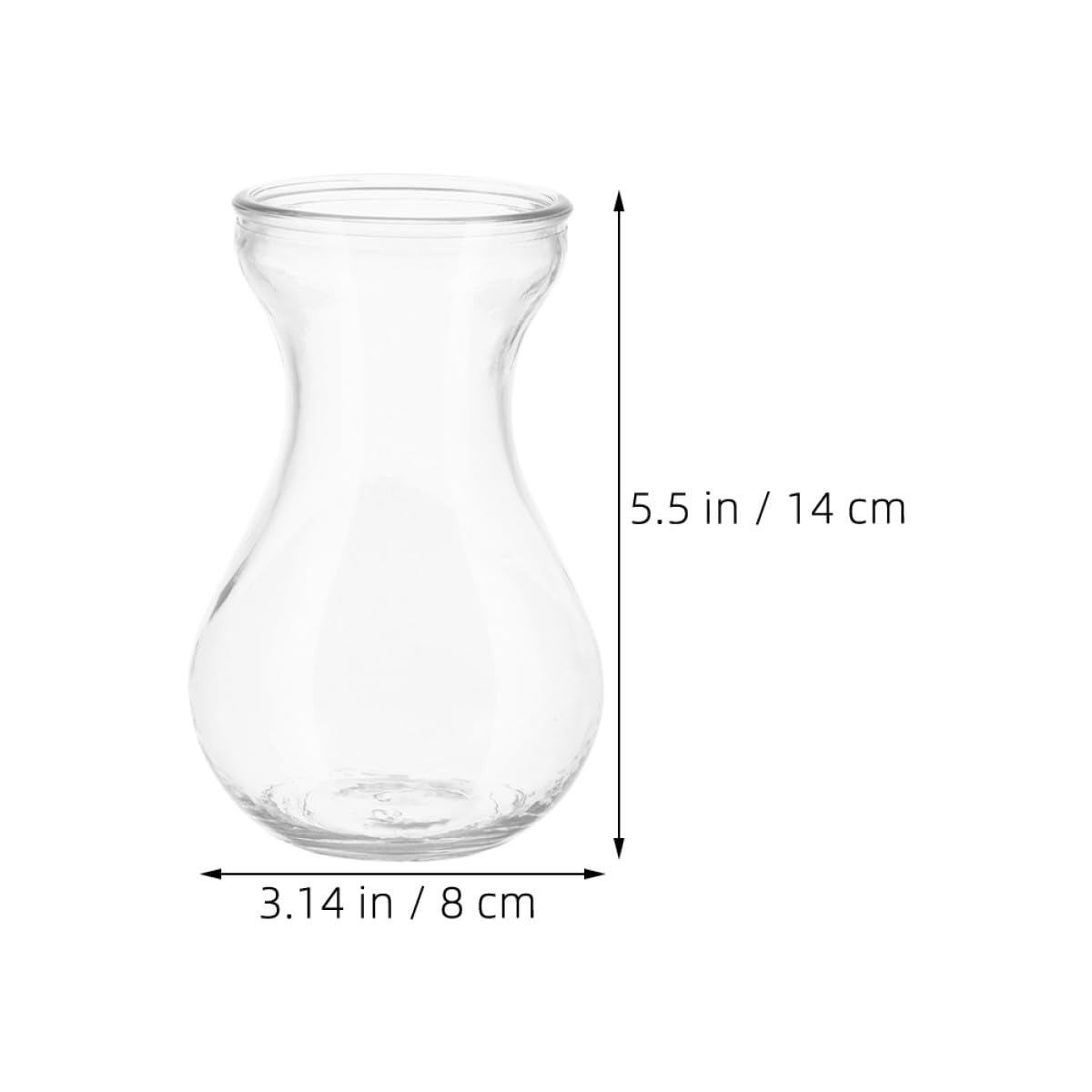 Vase à Jacinthe en Verre 5 Pièces, Transparent, Fond Plat Simple
