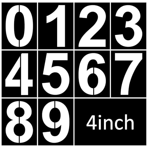 4 Inch Number Stencils Plastic Number Stencils Reusable Digital Painting Templates for Cake Stencil Address Templates