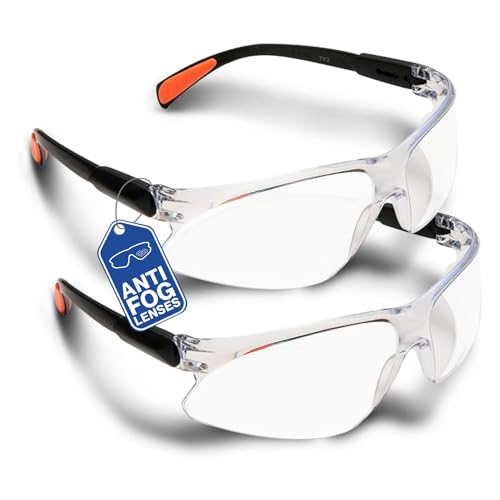 O³ Safety Glasses for Work 2 Units - Protective Glasses for DYI, Gardening, Laboratory, Cycling –...