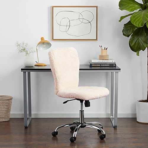 Boss Office Products Tiffany Fur Make-Up Modern Office Chair In Cream, 1 Count #TOP1
