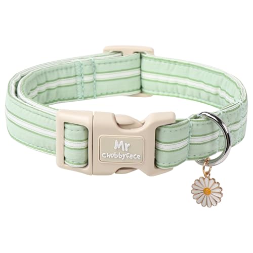 Collar para perro de algodón ajustable modelo Macaron Green S