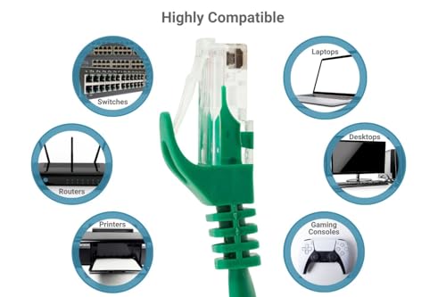 Cable Ethernet corto Cat 6 UTP de 1 pie, verde miniatura 7