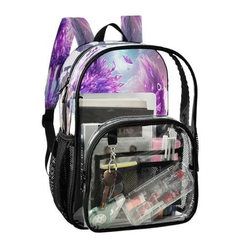 Glowing Wolf Clear Backpack Heavy Duty See Through Transparent PVC BookBag for Kids Boy Girl School Work2