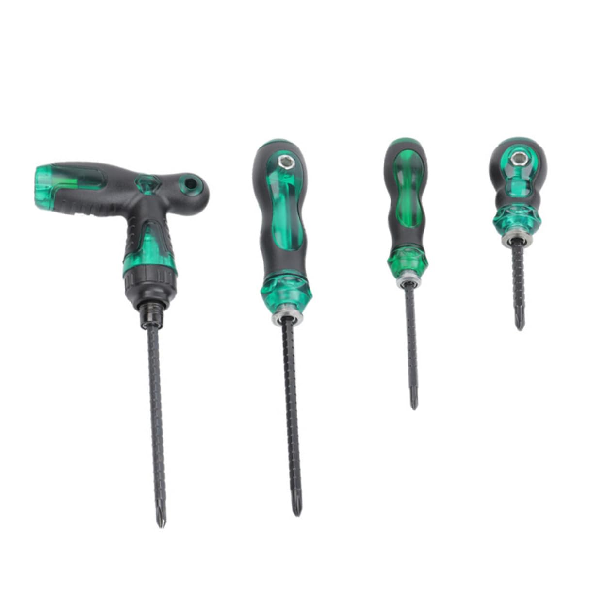 HOMSFOU 4pezzi Cacciavite a Cricchetto Punta Croce Piatto Con Impugnatura Antiscivolo in Acciaio Utensile Di Precisione Per Riparazione Di Elettrodomestici