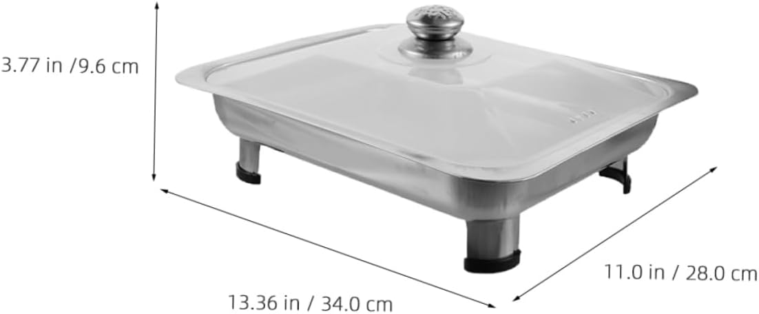 LABRIMP Hot Food Serving Tray with Lid Chafing Dish for Buffet Catering Supplies for Grilling Fish and Dishes and Temperature Retention