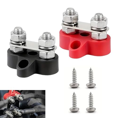 Foelony 2 PCS Battery Terminal Distribution Block, Heavy-Duty Wire Splitter,