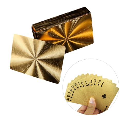 BESPORTBLE wasserdichte Glänzende Spielkarten Pokerkarten Plastik Goldene Pokerspielkarten Für Unterhaltung Robuste Wasserfeste Kunststoff-Spielkarten Für Zuhause Bar Büro – Bild 8