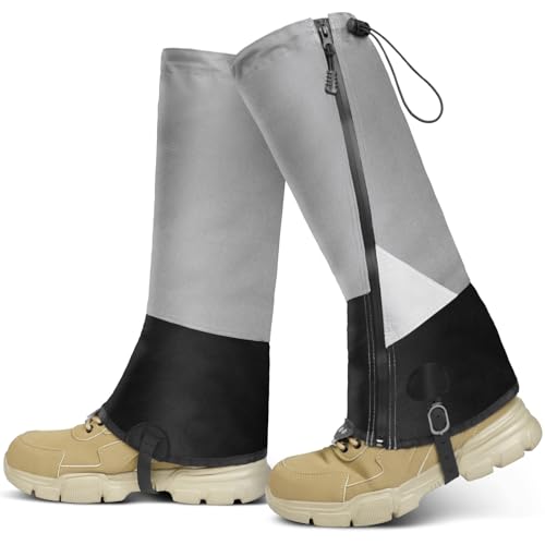 Adiwo Outdoor Gamaschen, 620D wasserdichte Unisex Gamaschen Wandern Jagd Fahrrad Beingamaschen mit Reißverschluss Flecken Reißfest Wandern Zubehör Atmungsaktiv Stiefelüberzieher