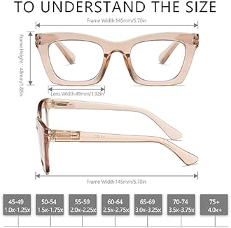 FSRTEP Oprah- Readers for Women - Stylis Style Reading Glasses with Blue Light Blocking and Spring Hinge