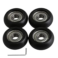 BQLZR 8x32x12mm Schwarz Engineering Kunststoff Lager Stahlkugellager Führungsrolle Runde Radlast 191 KG für Tür Fenster Pack von 4