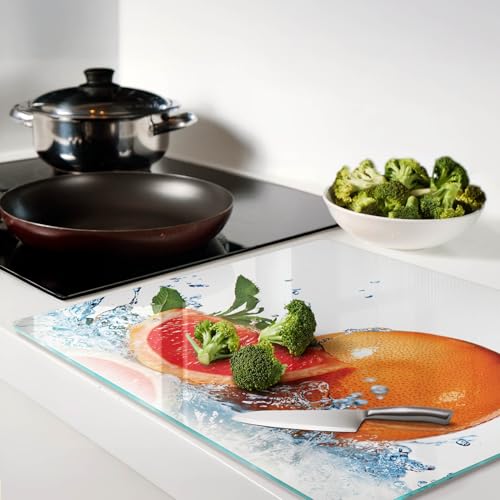 Planche de cuisine en verre rectangulaire grand format pamplemousse - 4