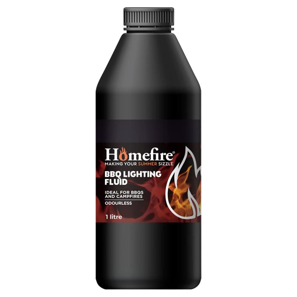 Homefiire Charcoal Lighting Fluid | Odourless & Instant | Quick & Easy to Light | Outdoor BBQ | Firepit | 1ltr