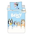 Jerry Fabrics Bluey Toddler Duvet Cover Set – 2 Piece Bedding Set with Pillowcase, Baby & Toddler Bed Set, 100 × 135 cm Duvet + 40 × 60 cm Pillowcase