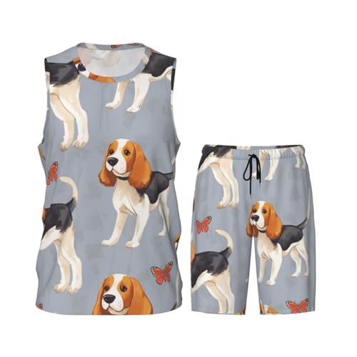 Maillot de basket-ball homme Beagle Patterns ensemble gilet et short