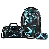 Coocazoo Porter Schulrucksack Set 3tlg. inkl. Sporttasche (Laser Lights)