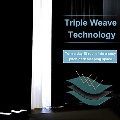Image of RYB HOME Privacy Blackout Curtains, Thermal Insulating Room Divider Large Window Treatment for Glass Door Living Room Shared Bedroom Laundry Room, W 60 x L 108 inches, Teal, 1 Panel
