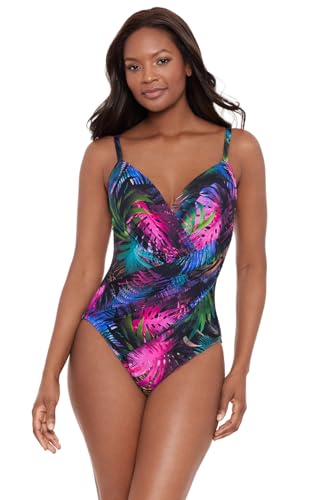 Miraclesuit Women's Swimwear Caliente Tropica Bonita Underwire Bra Tummy Control One Piece Swimsuit