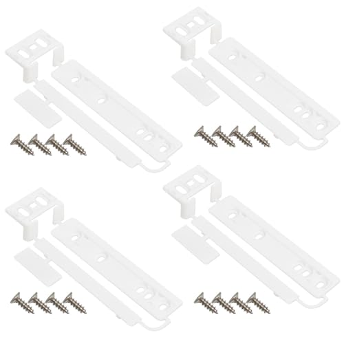 UPTTHOW 4Pcs Universal Integrated Fridge Freezer Door Slider with Barckets and clips Fridge Door Mounting Installation Fixing Kit
