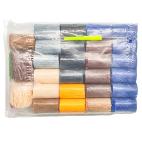 Image of Howie's Latch Hook Kit, DIY Cats Rug Crochet Yarn Kits for Adults, Color Preprinted Pattern Embroidery Decoration (Cats-Night, 19.69 x 14.96 inch)