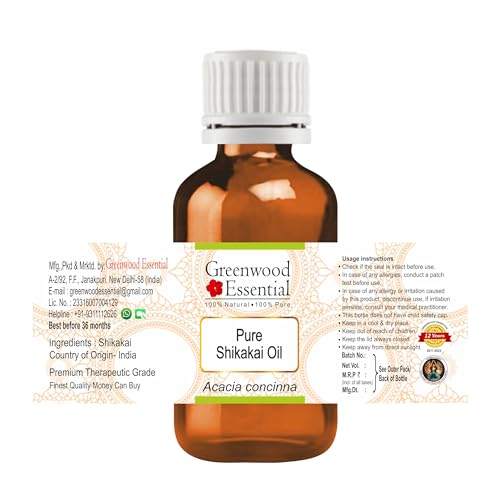Image of Greenwood Essential Shikakai Oil (Acacia concinna) | Infused | Pure | Non-Sticky | Lightweight | For Hair Cleansing | Natural Plant Extract | Men & Women | 50ml