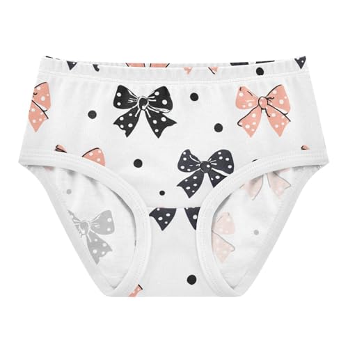 Wusikd Bows Polka Dots (2) Girls' Underwear Cotton Girls Briefs Soft Toddler Underwear 2T