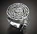 ZDIFDIC Slavic Wolf Ring Viking Rings for Men Norse Viking Nordic Wolf Head Retro Wolf Totem 925 Silver Rings, Wolf Signet Rings, Amulet Ring, Animal Jewelry for Men (12#)
