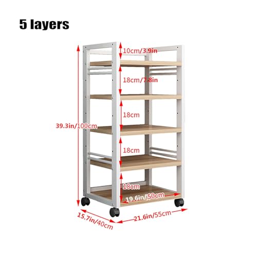 Modern Media Storage Cabinet, 4/5-tier Removable AV Media Stand CD Player Stand Stereo Component Storage Cabinet with Height Adjustable Wooden Shelf for Home/Office/Theater (Size : 50x40x100cm)