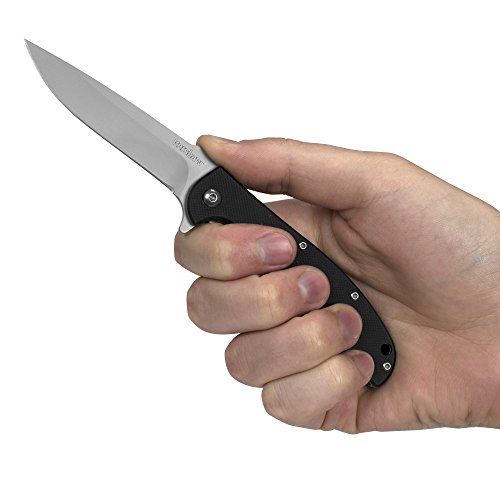 Kershaw Faca de bolso fria, lâmina de ponta pendente de aço inoxidável 8Cr13MoV de 7,9 cm, abertura