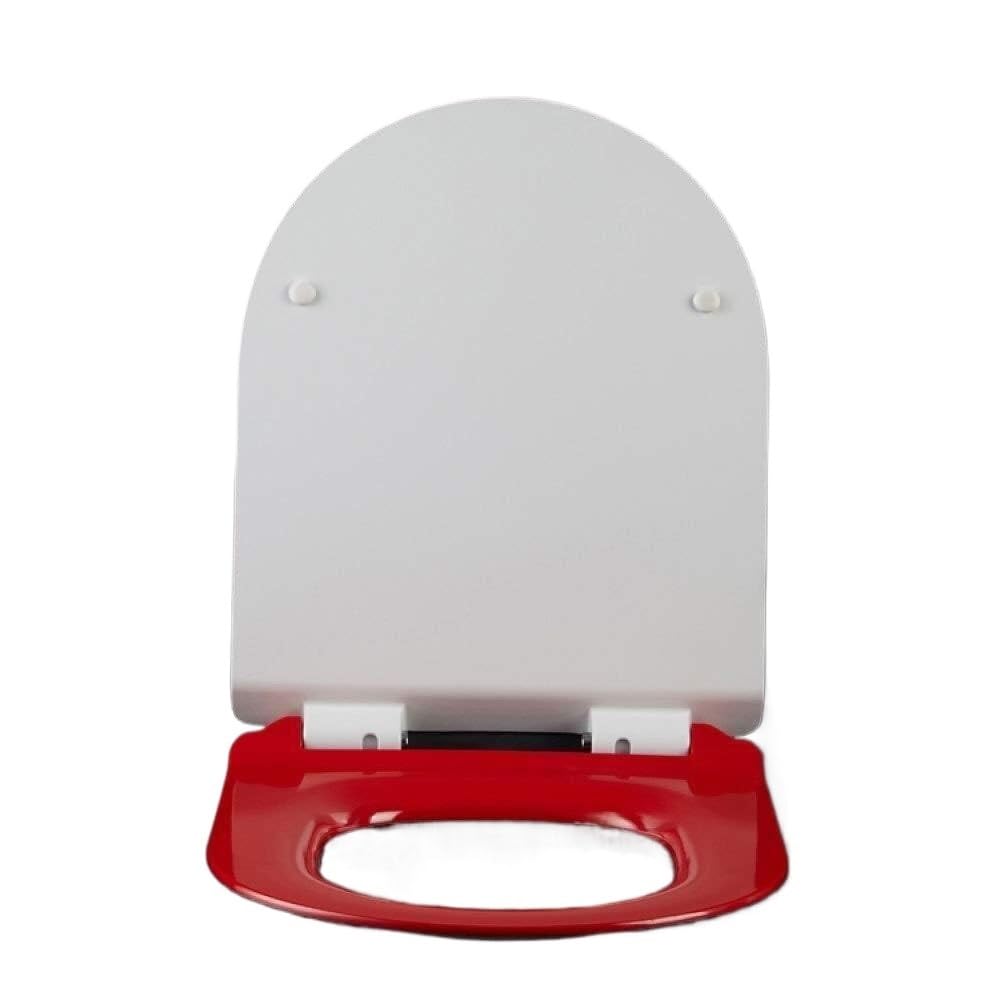 Toilet seat， Toilet Seat Urea-Formaldehyde Lid Slow Down Thickening U-Shaped Cover Plate(Red)