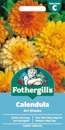 Fothergills Calendula Art Shades Flower Seeds 200 Seeds Sow: Mar-May Aug-Oct Orange/Yellow