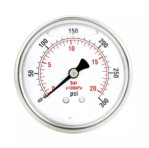 Manomètre 300 psi anti-vibration en inox avec cadran étanche pour une mesure stable