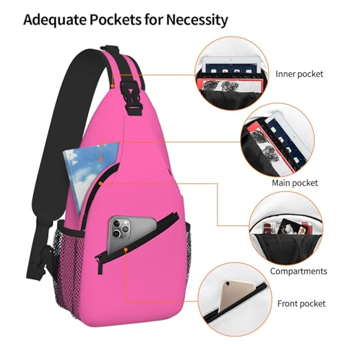 Custom Crossbody Bags for Women Men Sling Bag Bakpack Personalized Chest Bags Customize Travel Backpacks Hot-Pink4