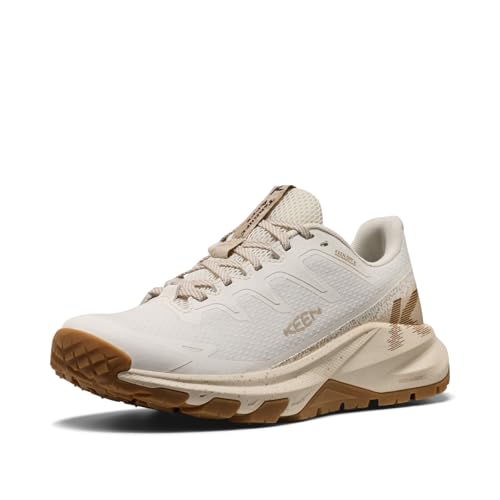 KEEN Women's Targhee Apex Durable Lightweight Comfortable Waterproof Hiking Shoes, Safari/Birch, 12 US