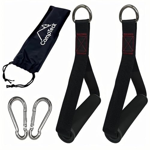 CampTeck U7278 Heavy Duty Einhandgriff, Seilzug Griff, Einhandgriff Kabelzug, Fitness Griff, Fitnessbänder Griffe, Gym Einhandgriff, Kabelmaschine Griffe (Paar) - Schwarz - Schaumstoffgriff