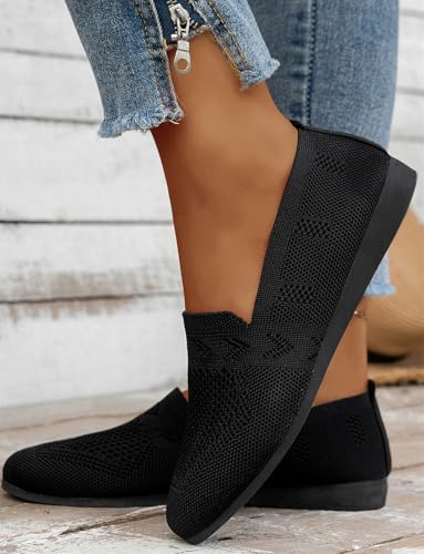 Women's Ballet Flats Knit Dress Shoes Comfortable Casual Dressy Shoes Work Flat Round Toe Slip On Ballerina Flats for Women3
