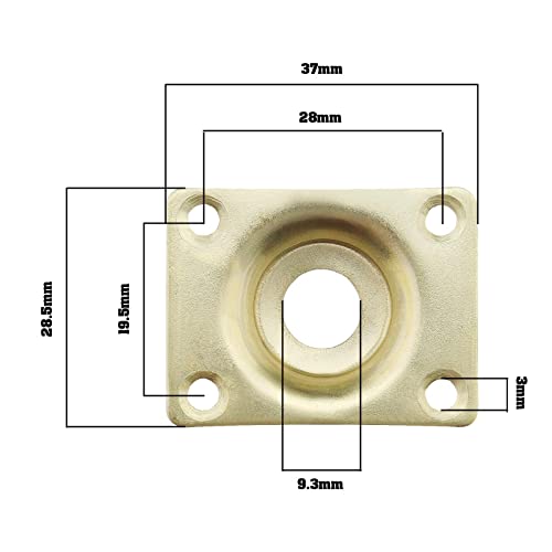 The Lord of the Tools 3PCS Rectangle Guitar Jack Plate Guitar Pickup Output Jack Socket Plate with 12PCS Fixing Screws for Electric Guitar Bass 1 Gold & 1 Silver & 1 Black - Image 4