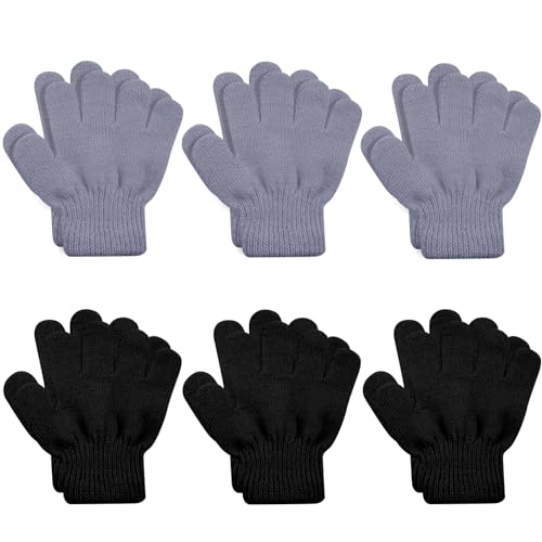Image of ONESING 6 Pair Baby Gloves Toddler Gloves Toddler Winter Gloves Kids Gloves Winter Stretchy Knit Gloves for Kids Boys Girls