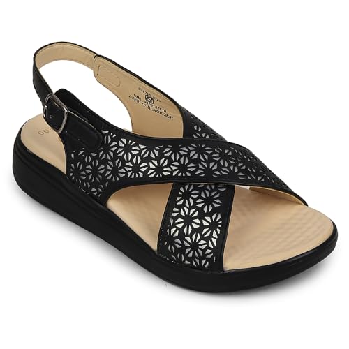 Image of Liberty Healers Black & Cherry Sandals for Women - Cushioned