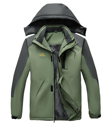 Amazon.com: INVACHI Men's Waterproof Ski Jacket Warm Fleece Lined