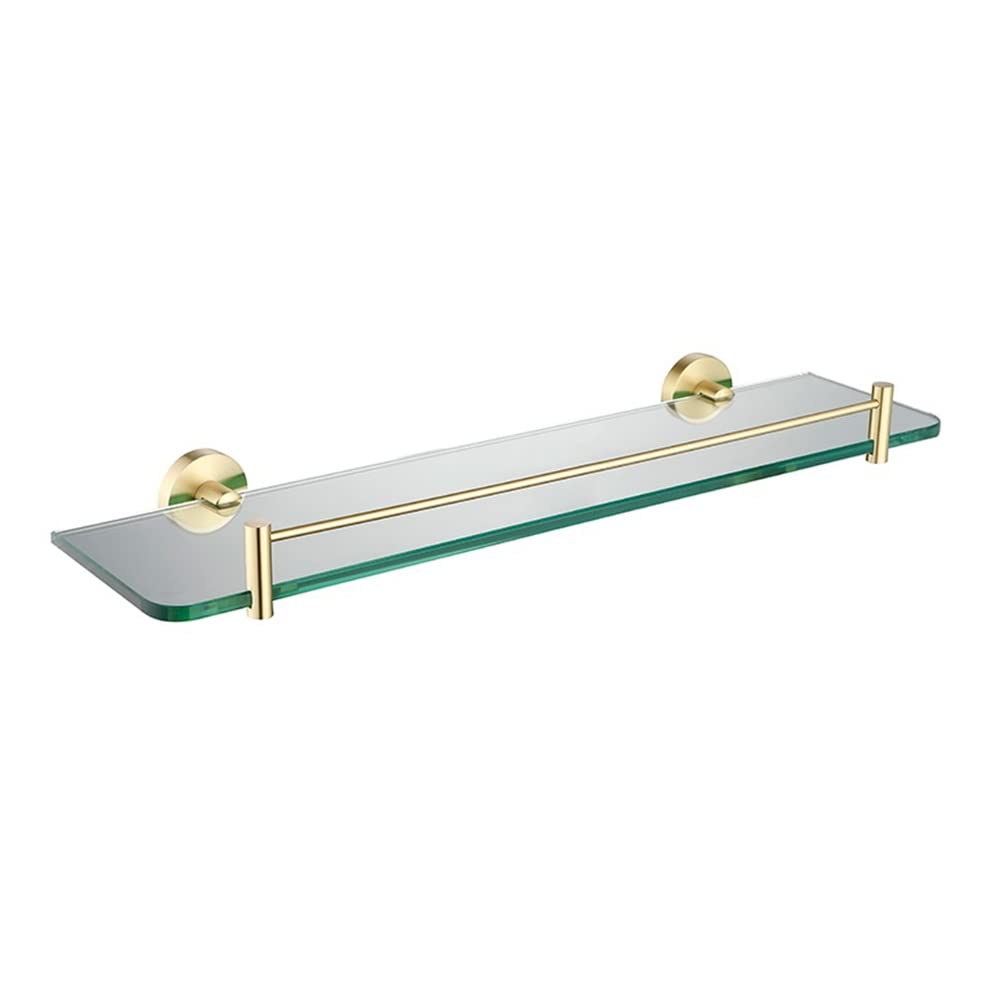 BAHELS Shower Caddy Stainless Steel 304 Bathroom Shelf Wall Mounted Brushed Gold Bathroom Glass Rack Bathroom Organizer