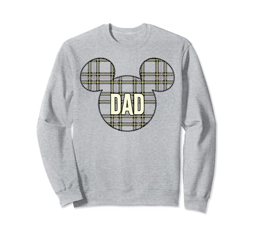 Sweatshirt Mickey Dad Disney de Noël à carreaux pour hommes confort